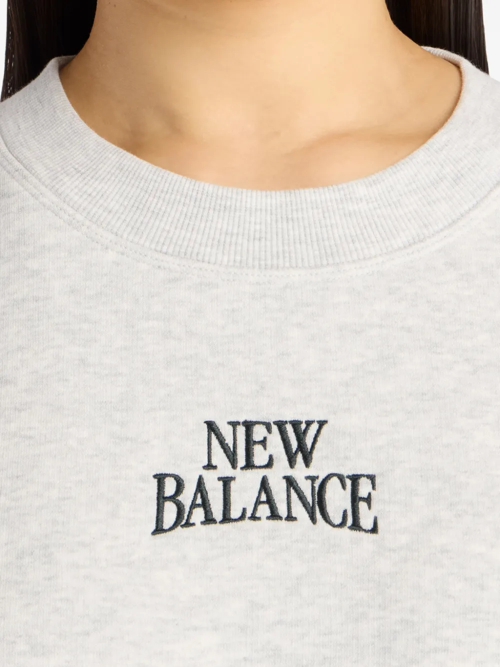 New Balance Sweater met ronde hals en borduurwerk Grijs
