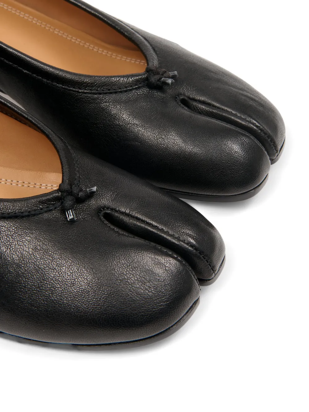 Maison Margiela tabi leather ballerina Zwart