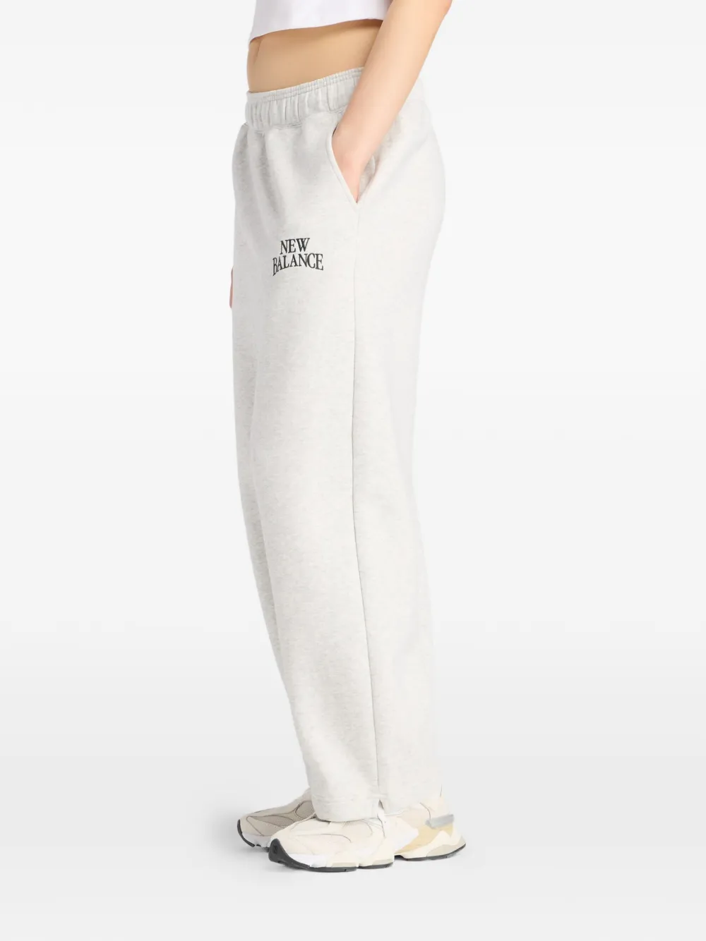 New Balance Barrel fleece trainingsbroek met print Grijs