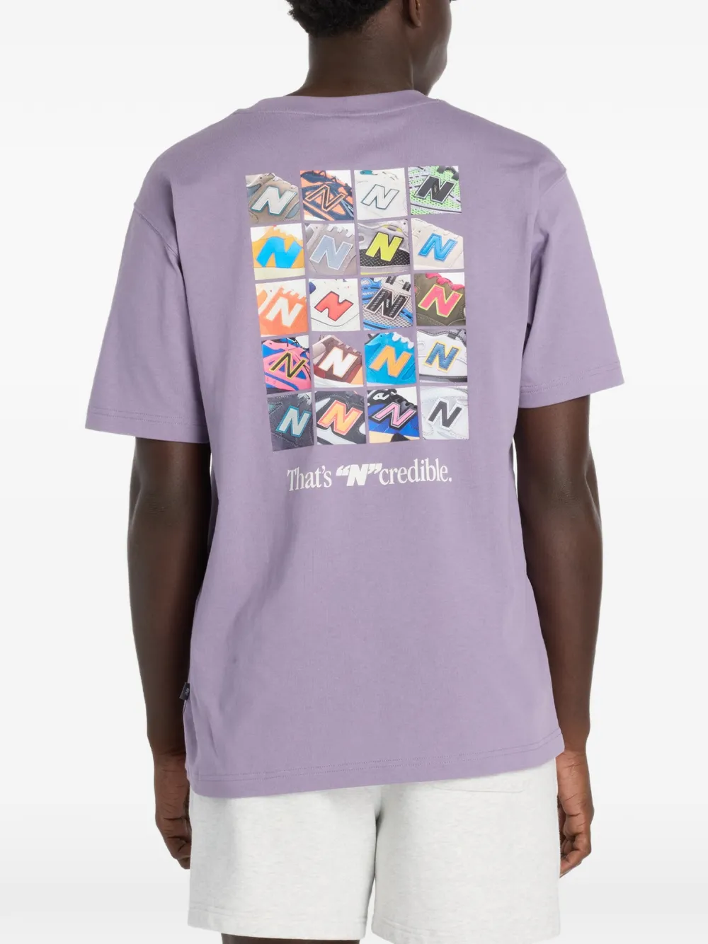 New Balance N Collage T-shirt met grafische print Paars