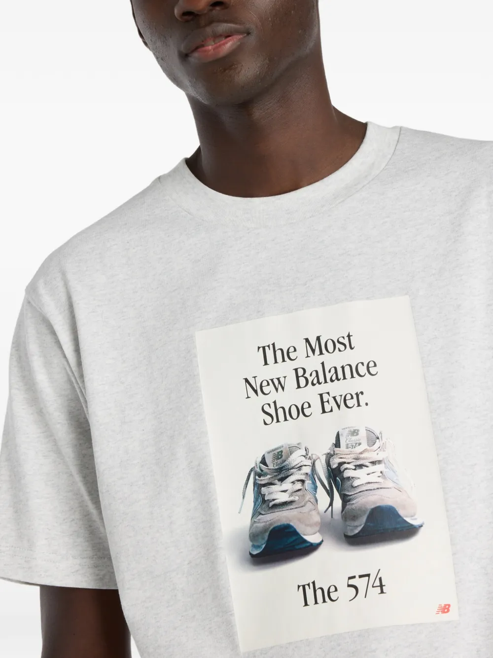 New Balance T-shirt met grafische print Grijs