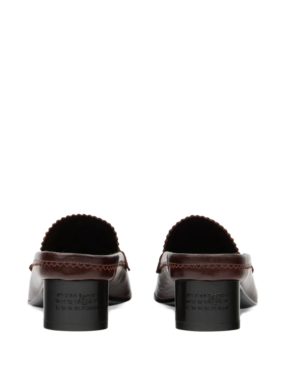 MM6 Maison Margiela Swing Toe Penny leren slippers Bruin