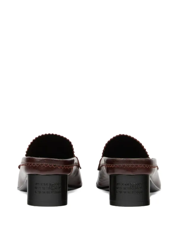 MM6 Maison Margiela レザースリッポン | ブラウン | FARFETCH JP