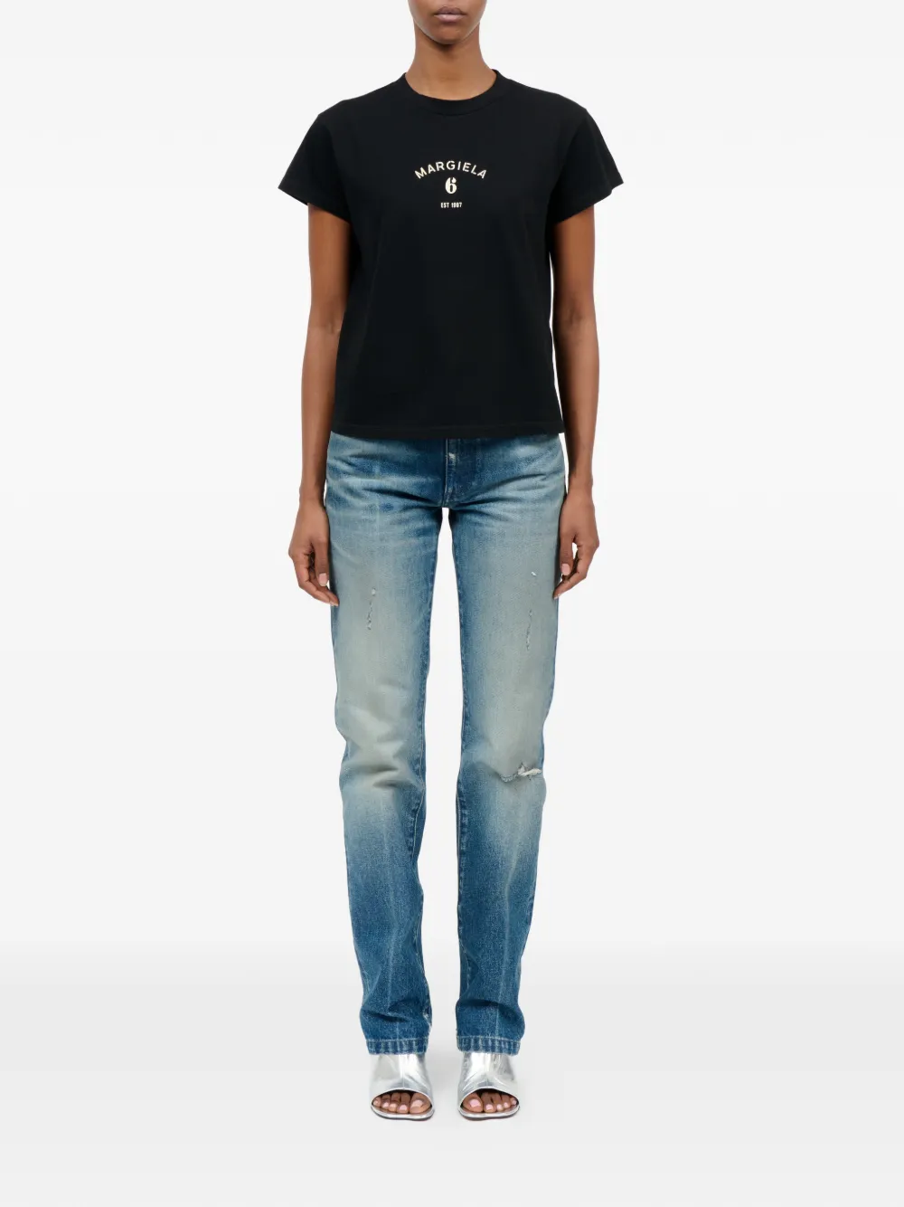 MM6 Maison Margiela Jersey T-shirt Zwart
