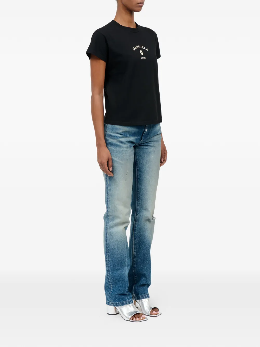 MM6 Maison Margiela Jersey T-shirt Zwart