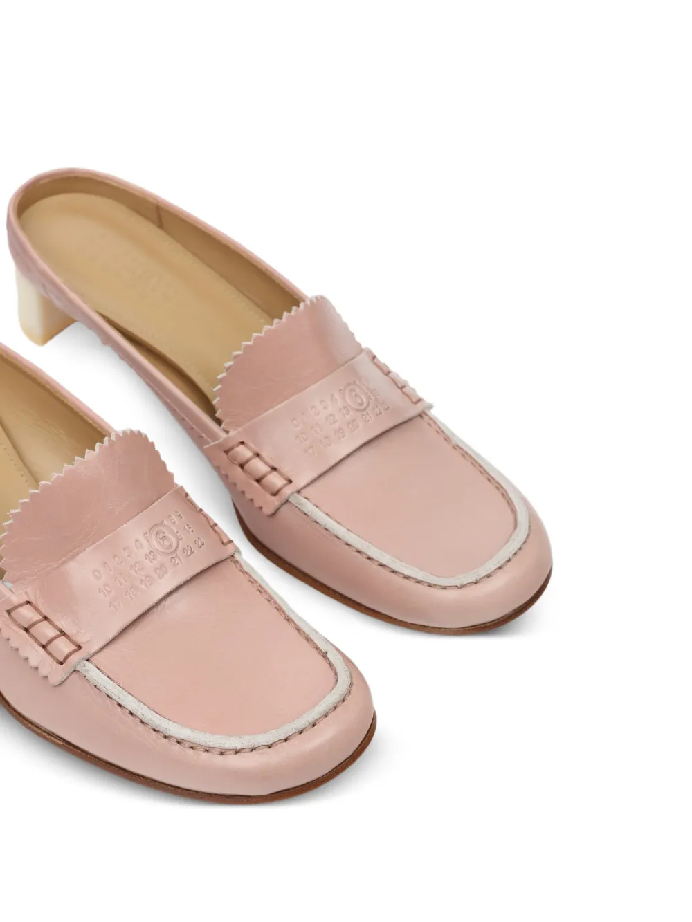 MM6 Maison Margiela Penny leren muiltjes met bandje Roze