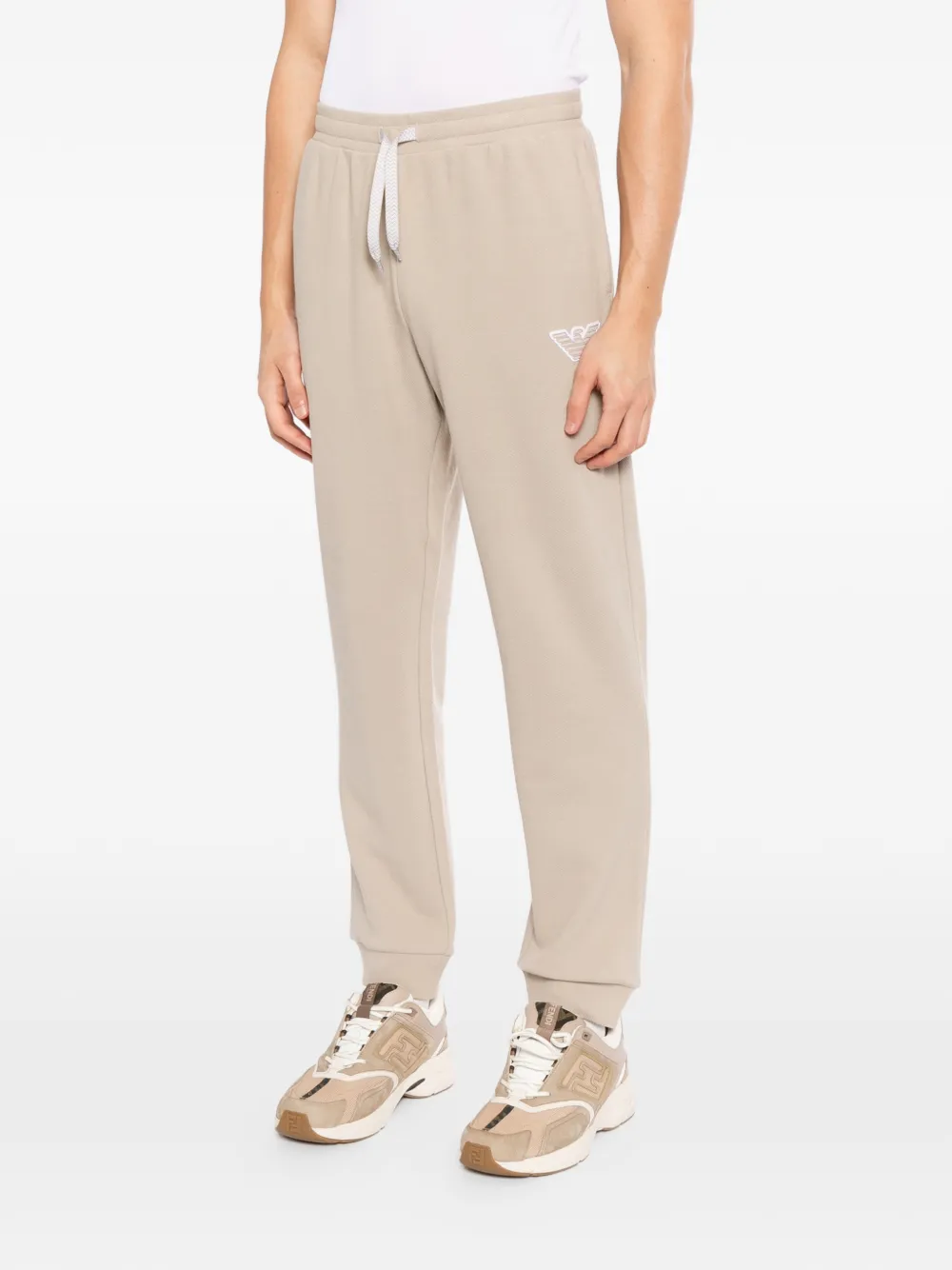 Emporio Armani Broek met trekkoord en logo Beige