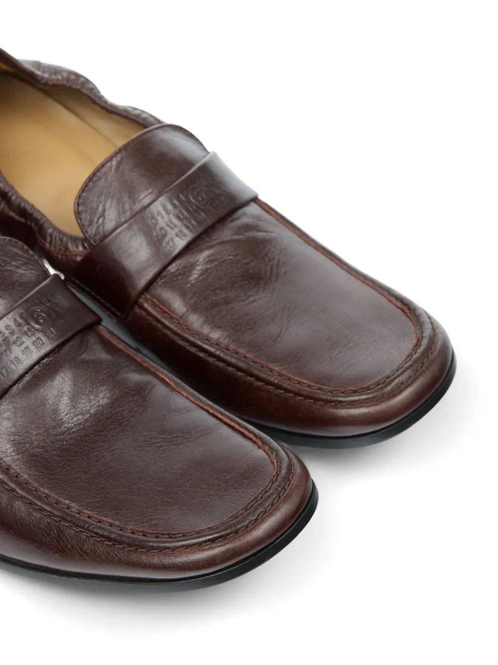 MM6 Maison Margiela Penny leren loafers met bandje Bruin