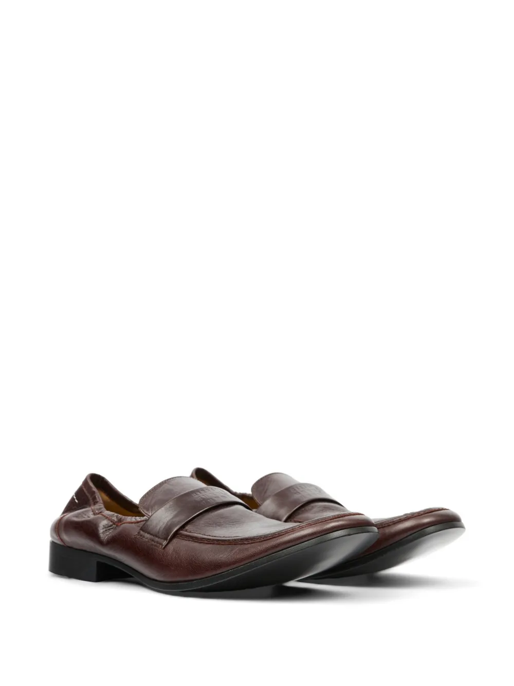 MM6 Maison Margiela Penny leren loafers met bandje Bruin