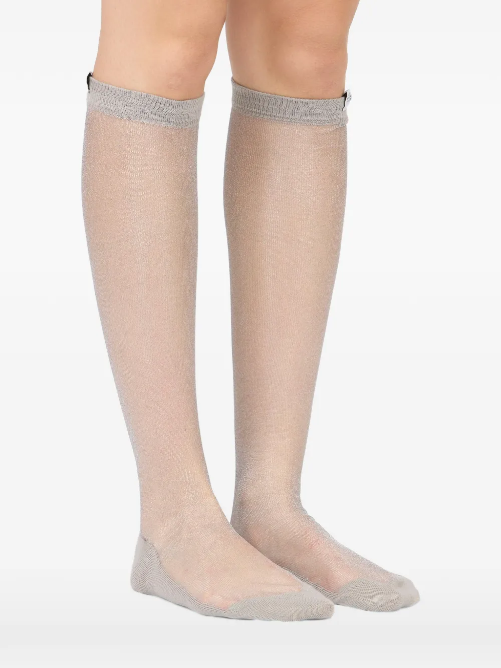  Mm6 Maison Margiela Ribbed-cuff Socks - Grey 