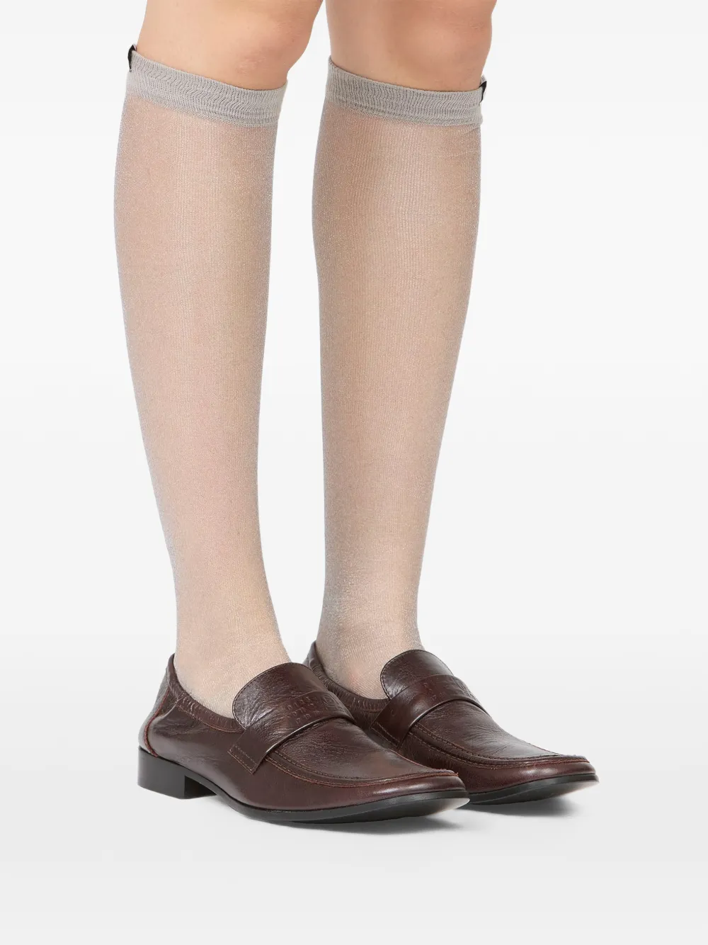  Mm6 Maison Margiela Ribbed-cuff Socks - Grey 