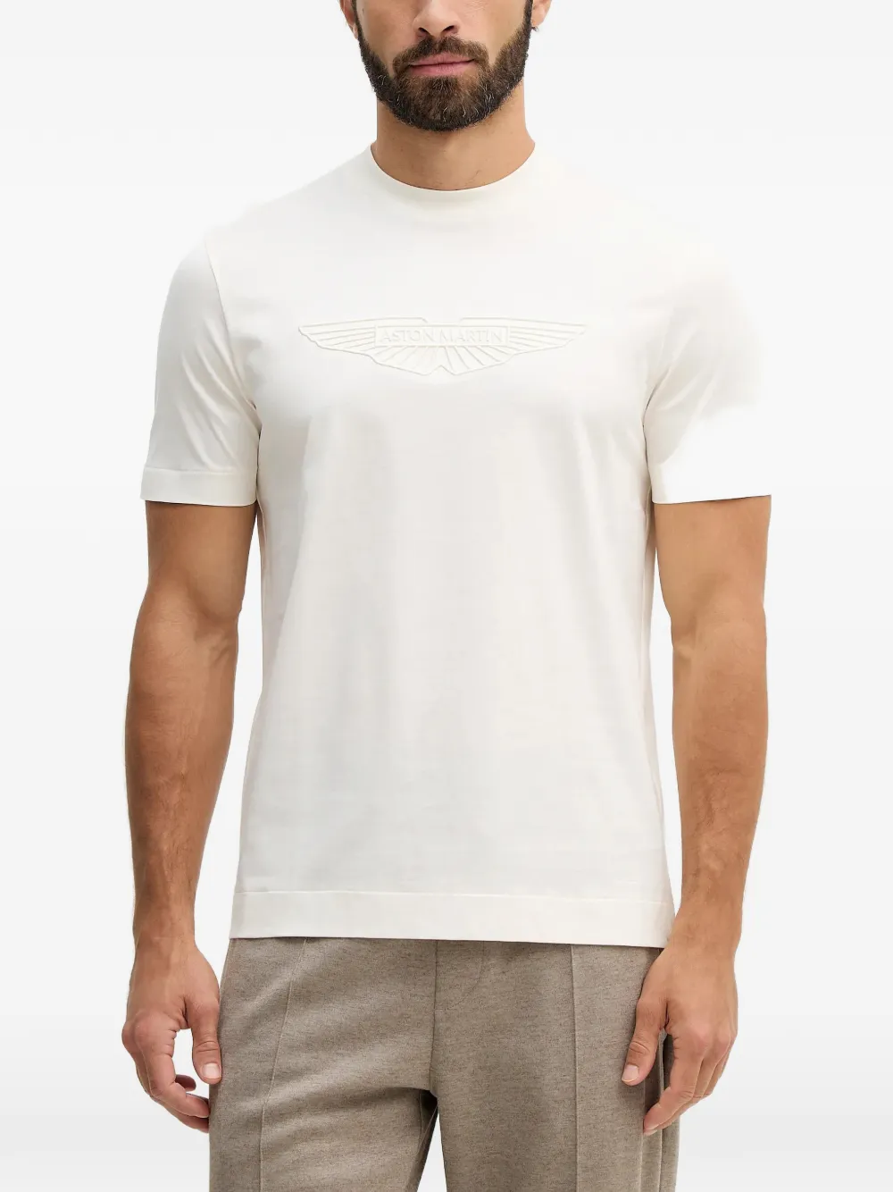 BOSS Thompson logo-embroidered T-shirt - Toni neutri