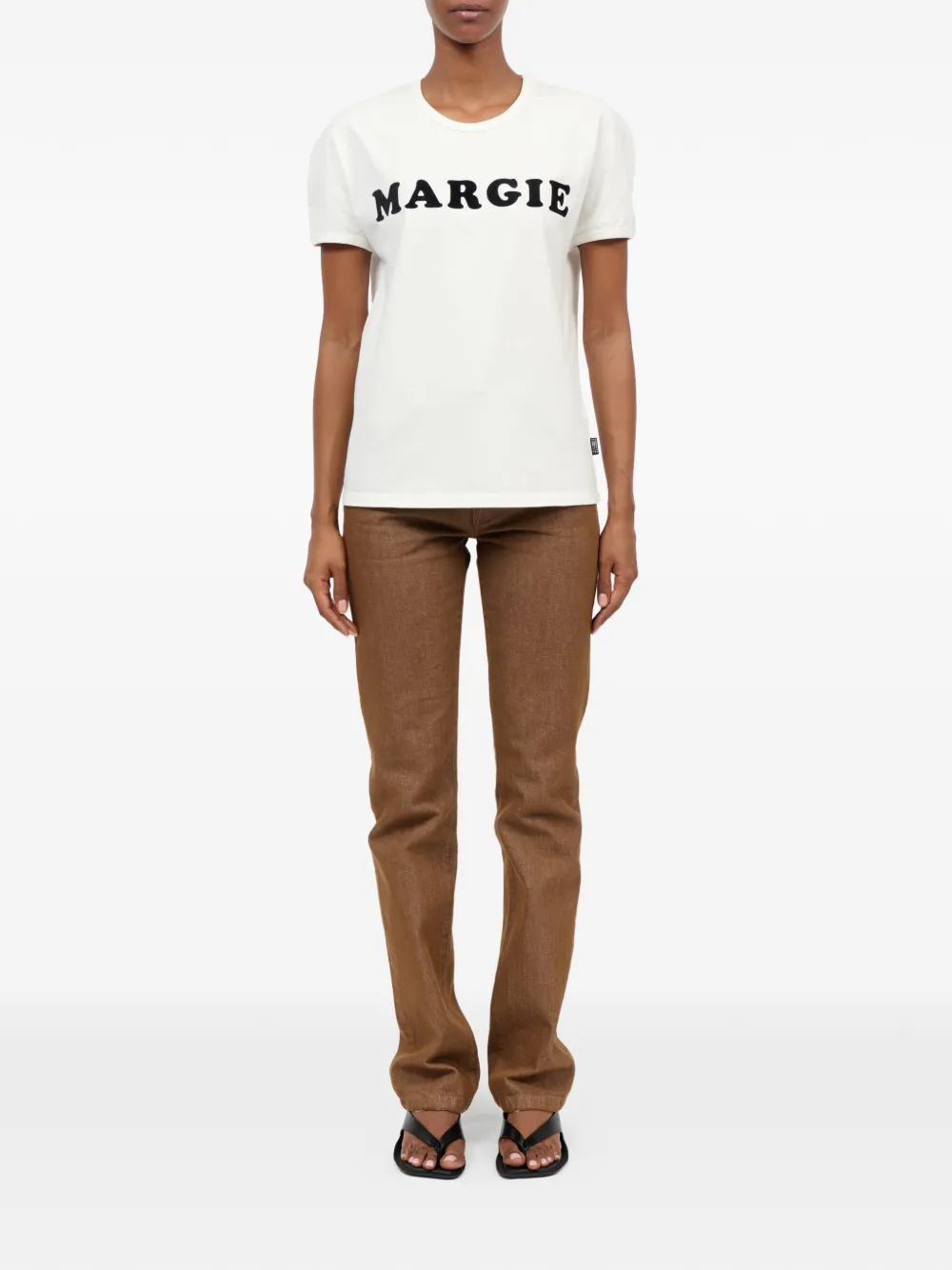 MM6 Maison Margiela Margie T-shirt met print en korte mouwen Grijs