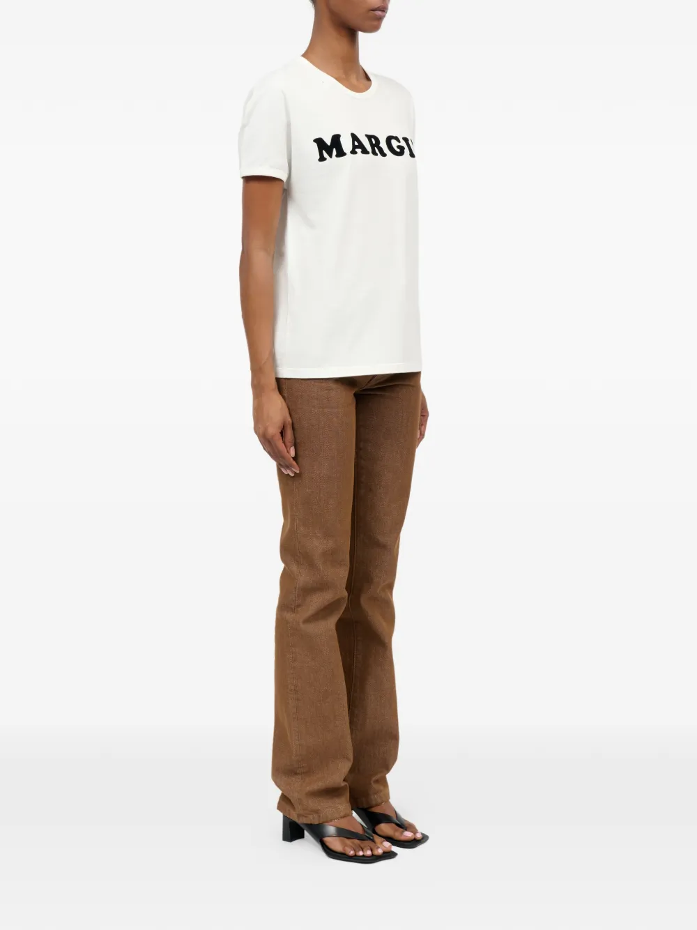 MM6 Maison Margiela Margie T-shirt met print en korte mouwen Grijs