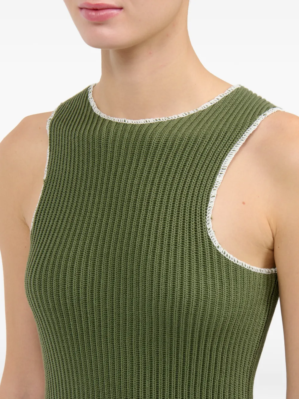 ribbed stitch sleeveless tank top