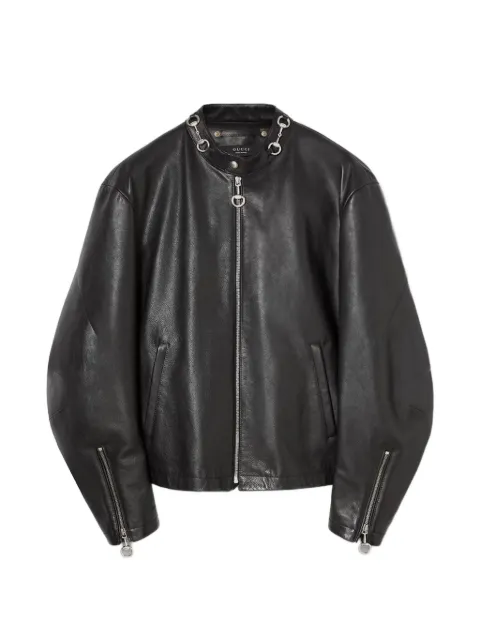 Gucci horsebit leather jacket