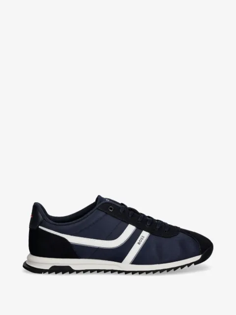 BOSS logo trainers with faux suede trims