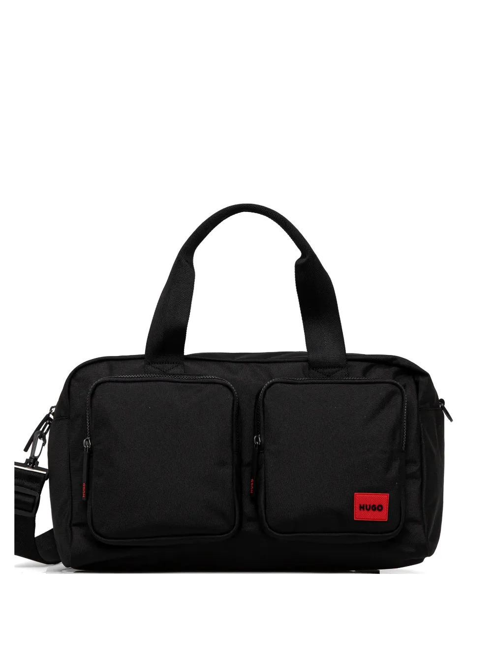 HUGO zip pockets luggage holdall - Nero