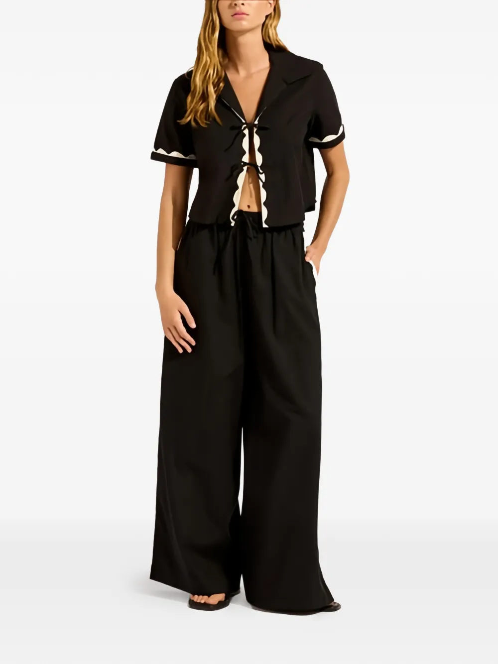  Seafolly Wide Leg Palazzo Pants - Black 