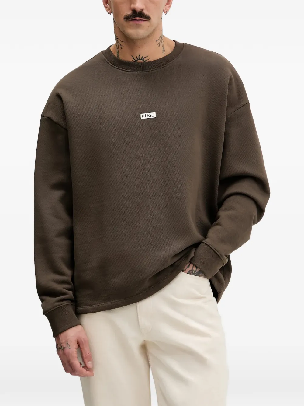 HUGO logo-print sweatshirt - Marrone