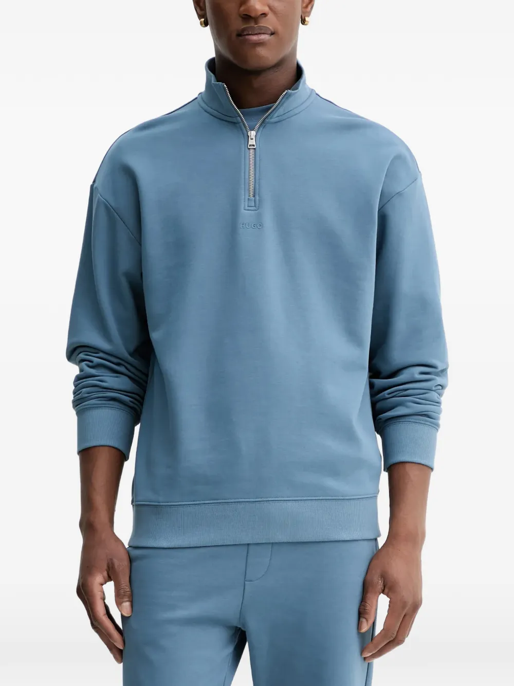 HUGO Durty zip turtleneck sweatshirt - Blu