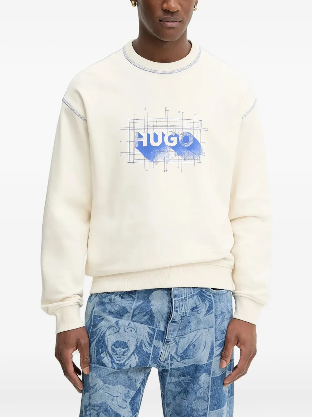 HUGO Nothalic print sweatshirt - Nude