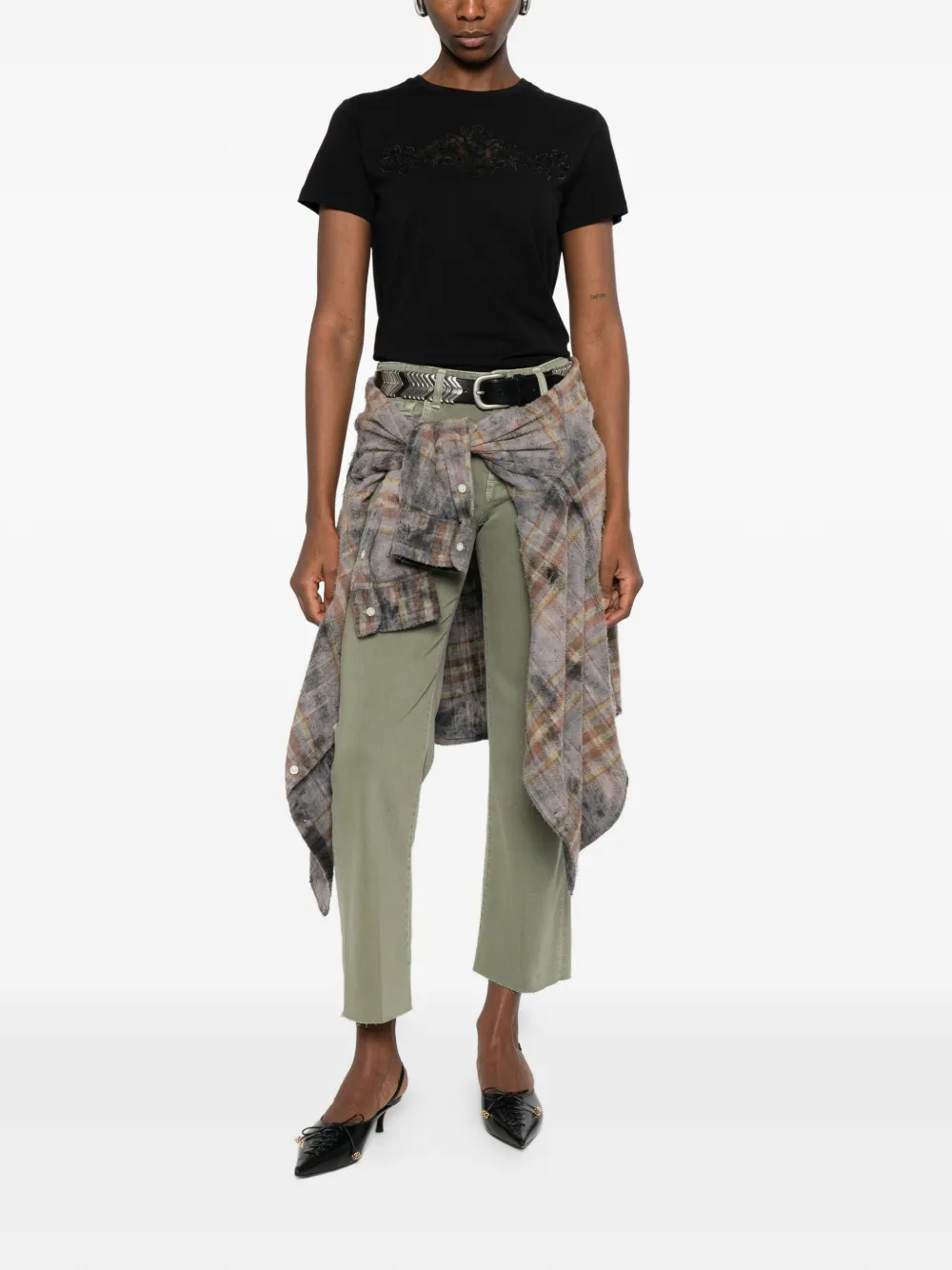 7 For All Mankind Calie straight jeans Groen
