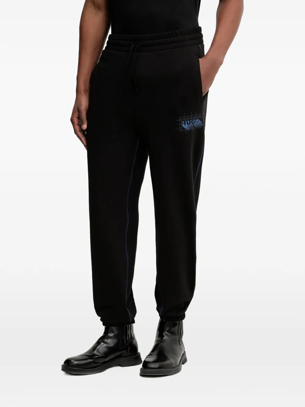 HUGO drawstring logo trousers - Nero