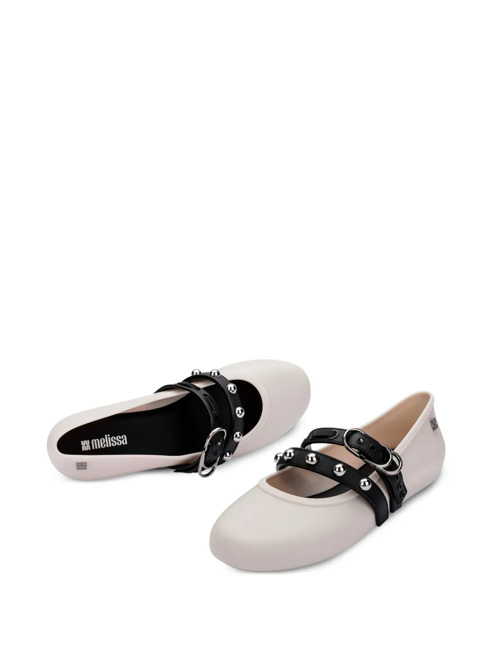 Melissa Ballerina's met studs en gesp Beige