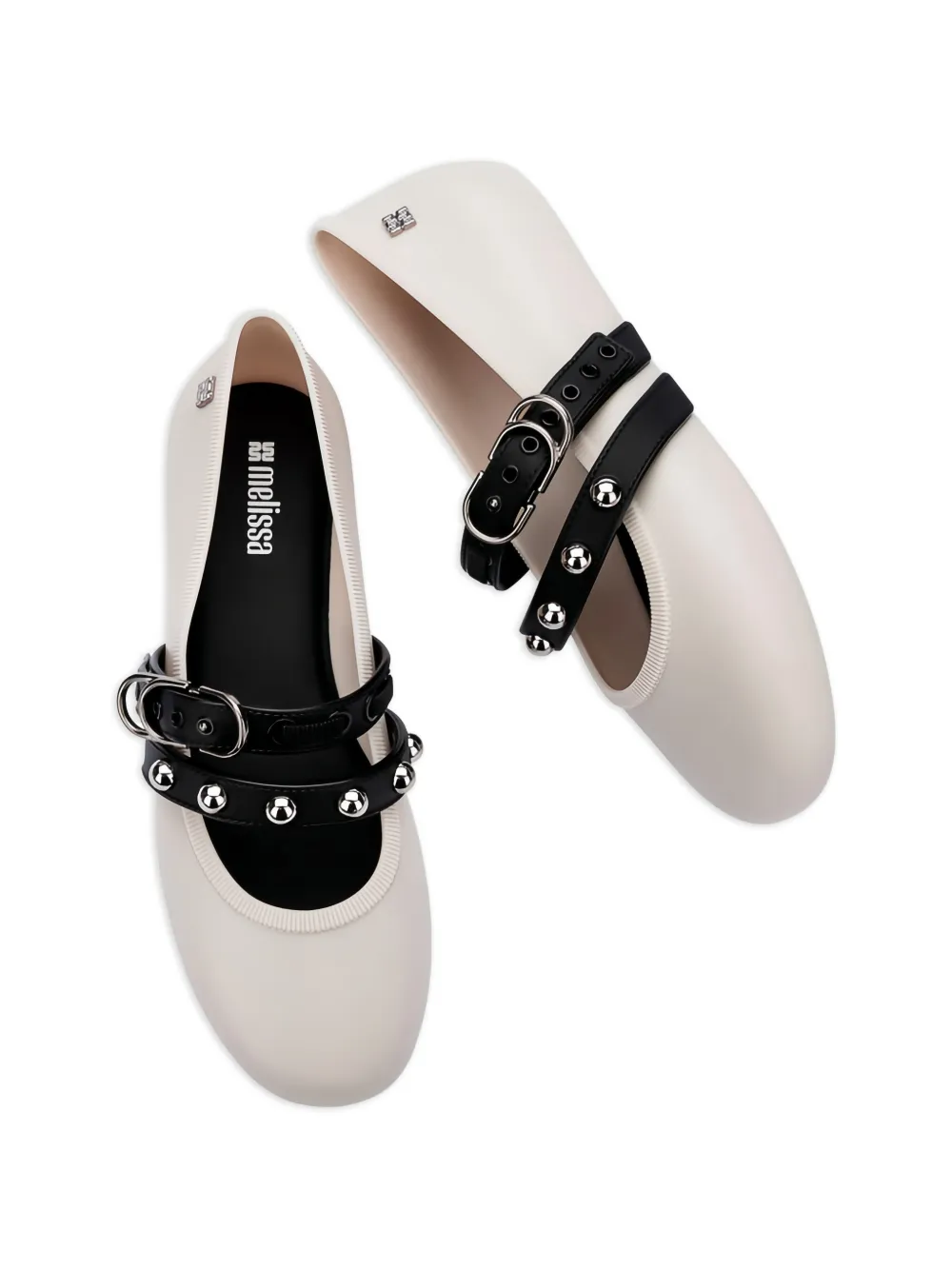 Melissa Ballerina's met studs en gesp Beige