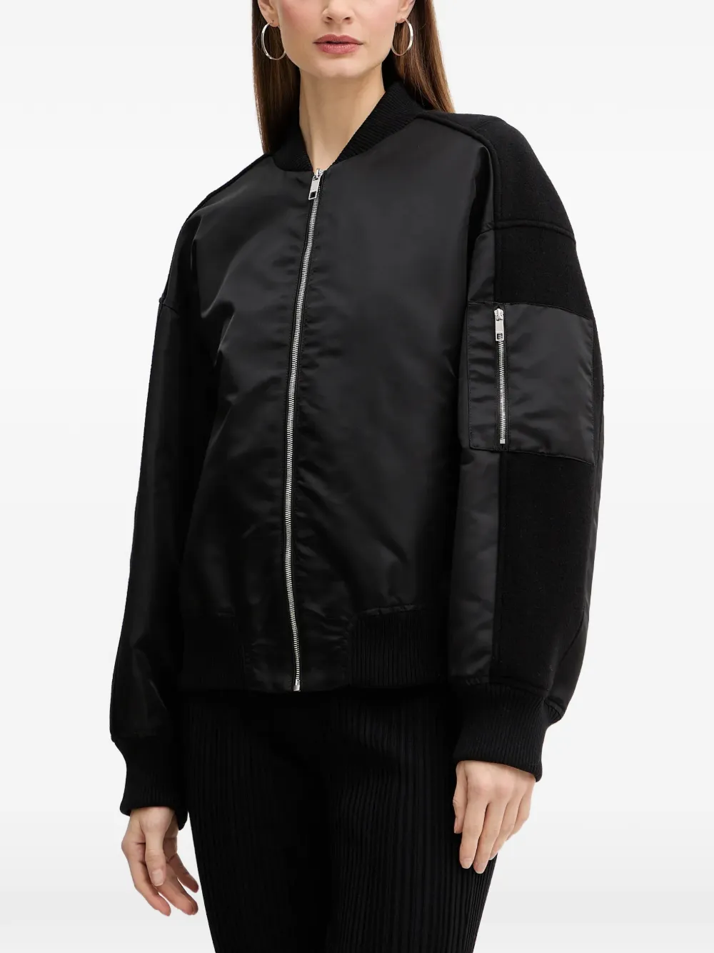 BOSS zip-up bomber jacket - Nero