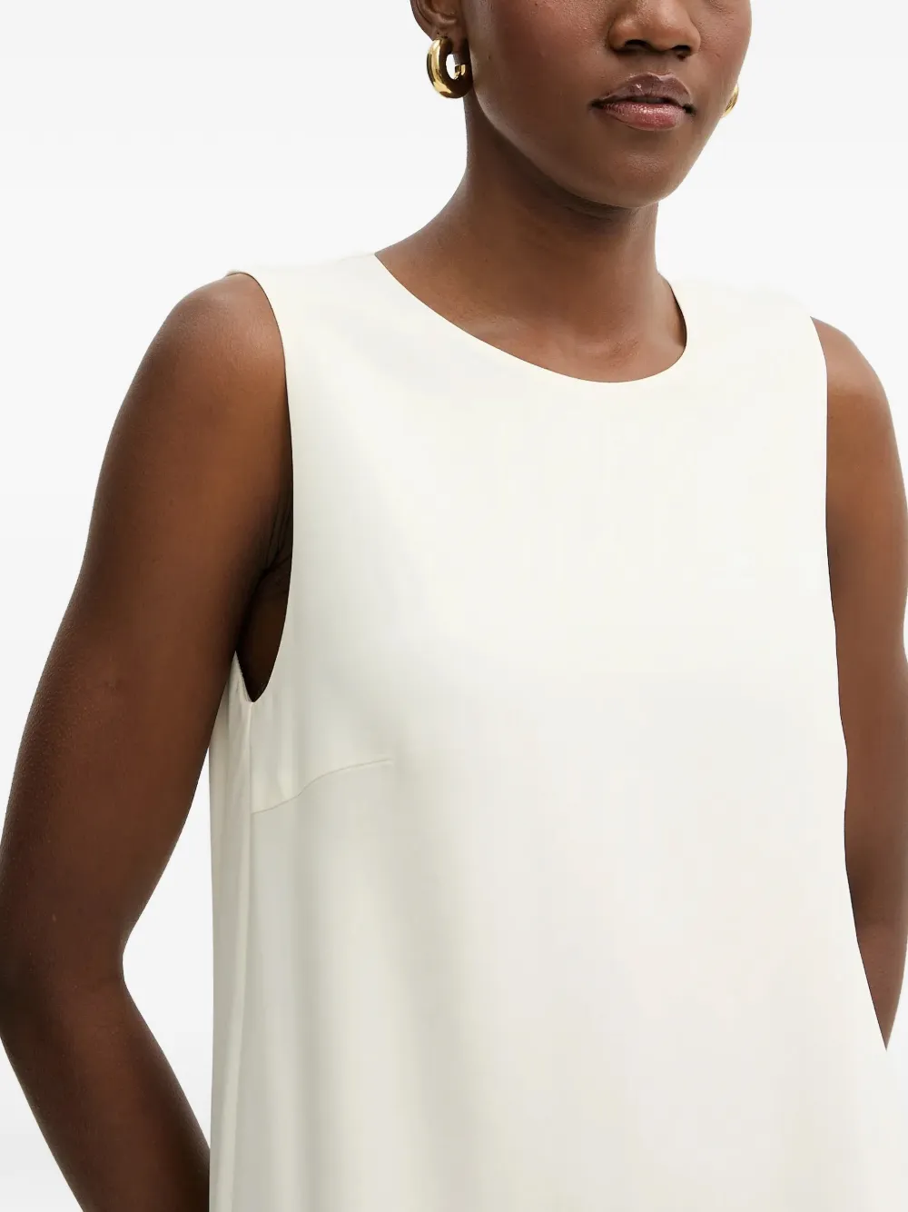 BOSS fringed-detail sleeveless dress - Neutrals