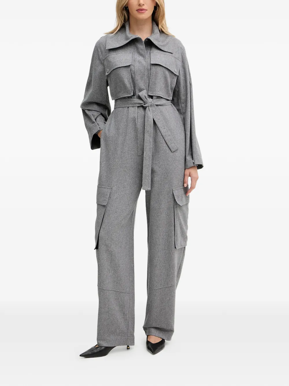 BOSS belted jumpsuit - Grigio