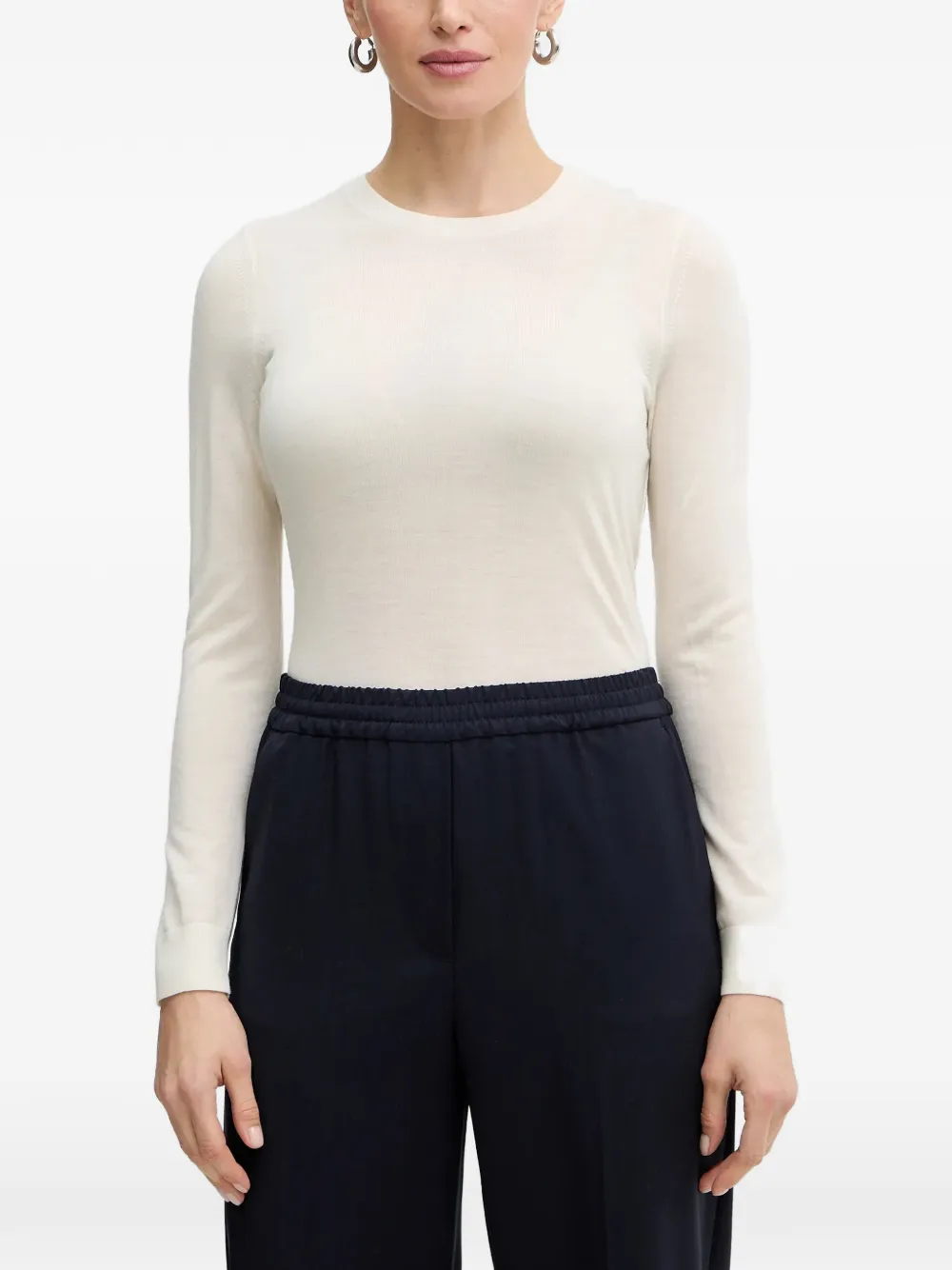 BOSS long-sleeve wool sweater - Toni neutri