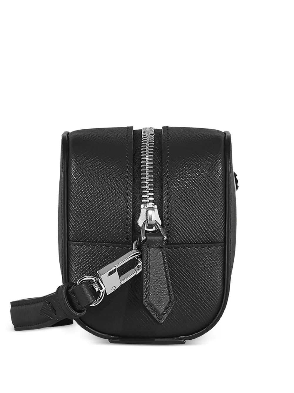  Montblanc Embossed Ring Leather Shoulder Bag - Black 