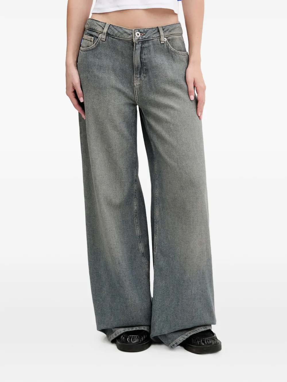 HUGO Gobana washed wide-leg jeans - Blau