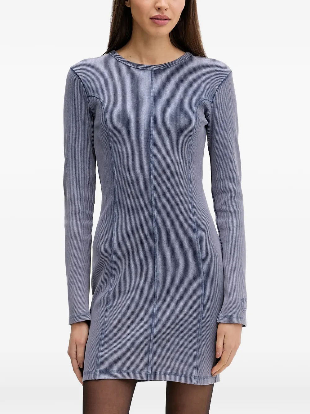 HUGO Nopal ribbed long-sleeve dress - Blu