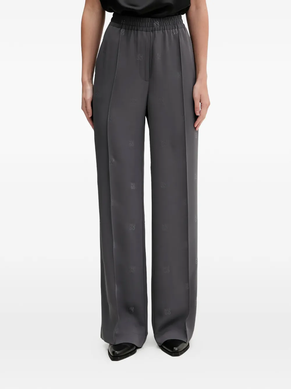 HUGO logo elasticated trousers - Grigio