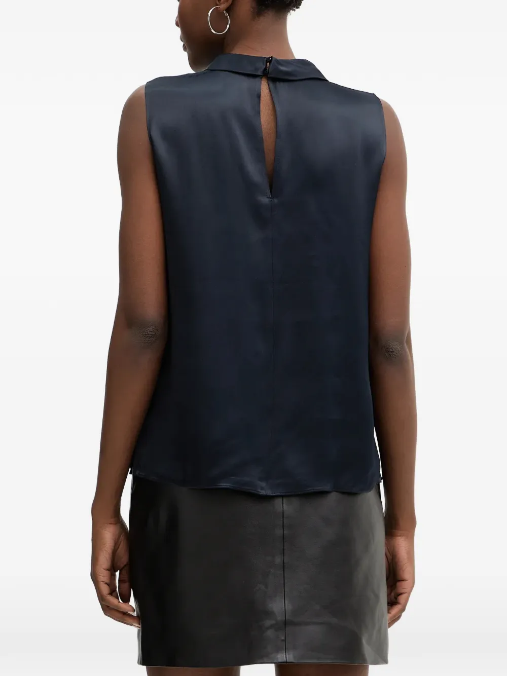 BOSS Baurina mouwloze blouse Blauw