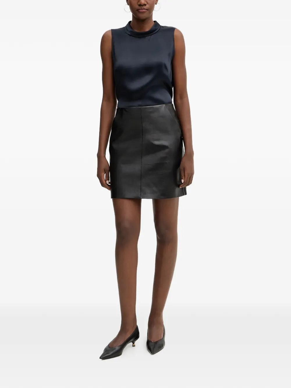 BOSS Baurina mouwloze blouse Blauw