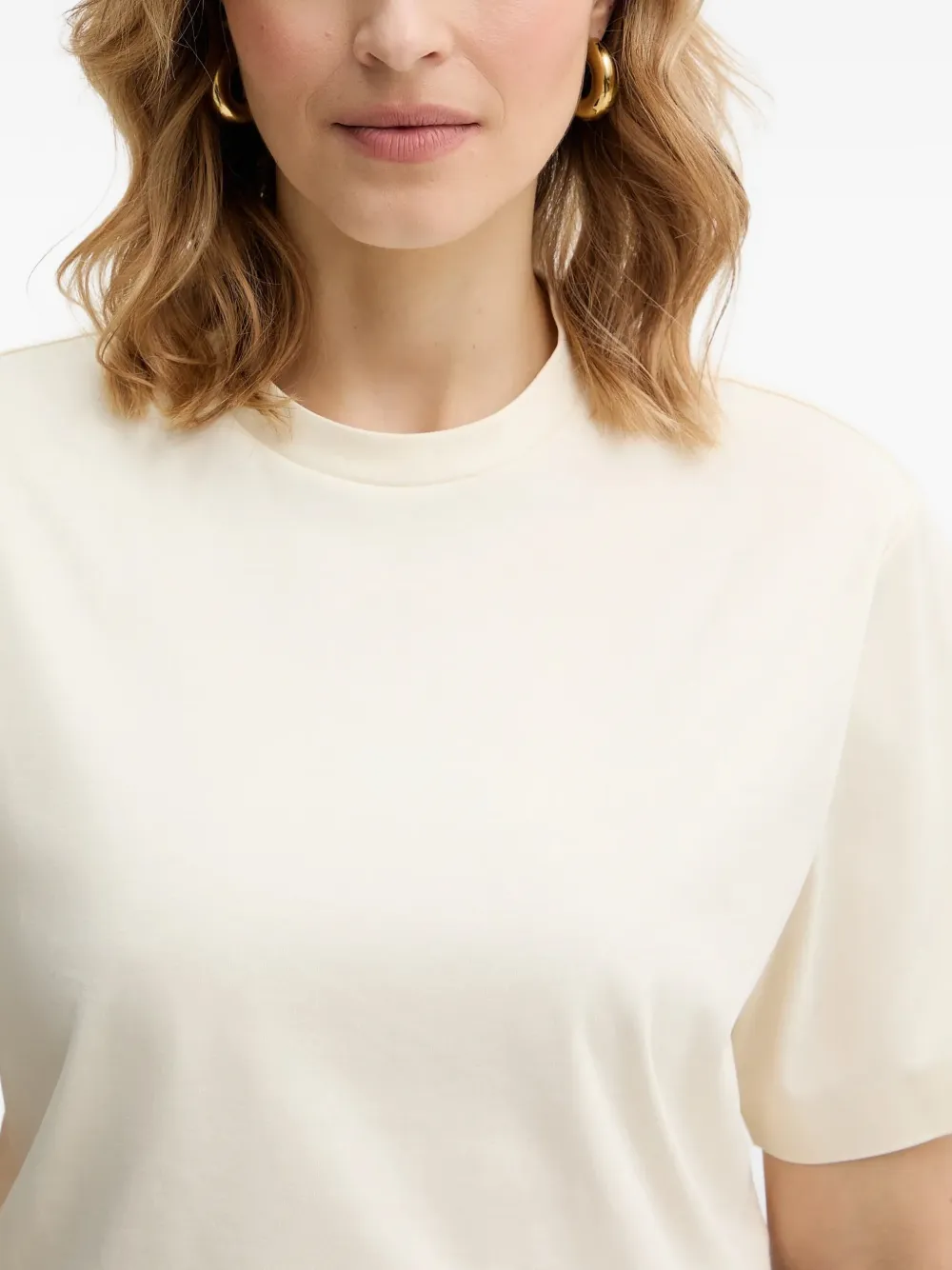 BOSS Gemerceriseerd katoenen ruimvallend T-shirt Wit
