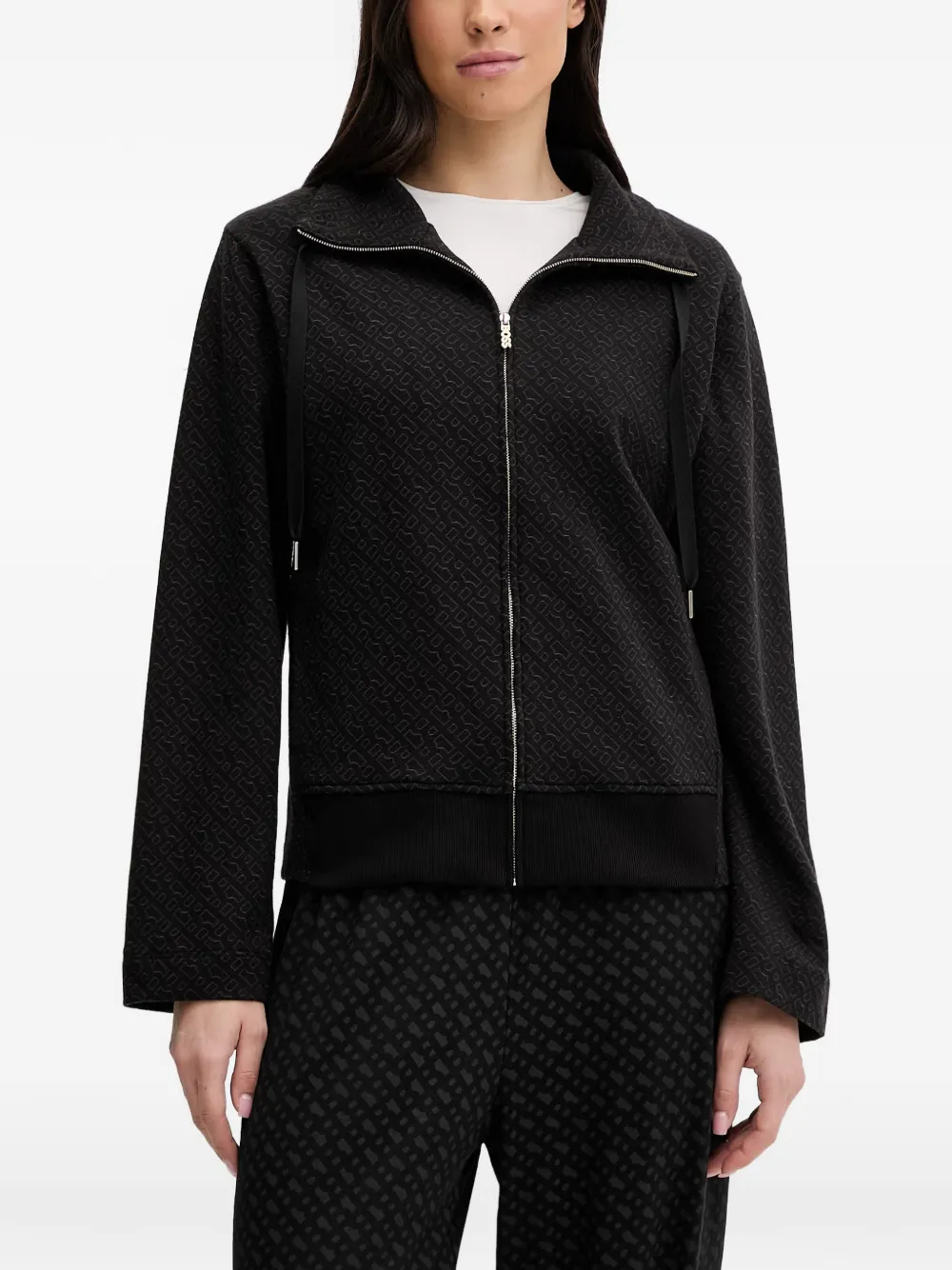 BOSS J zip-up patterned jacket - Nero
