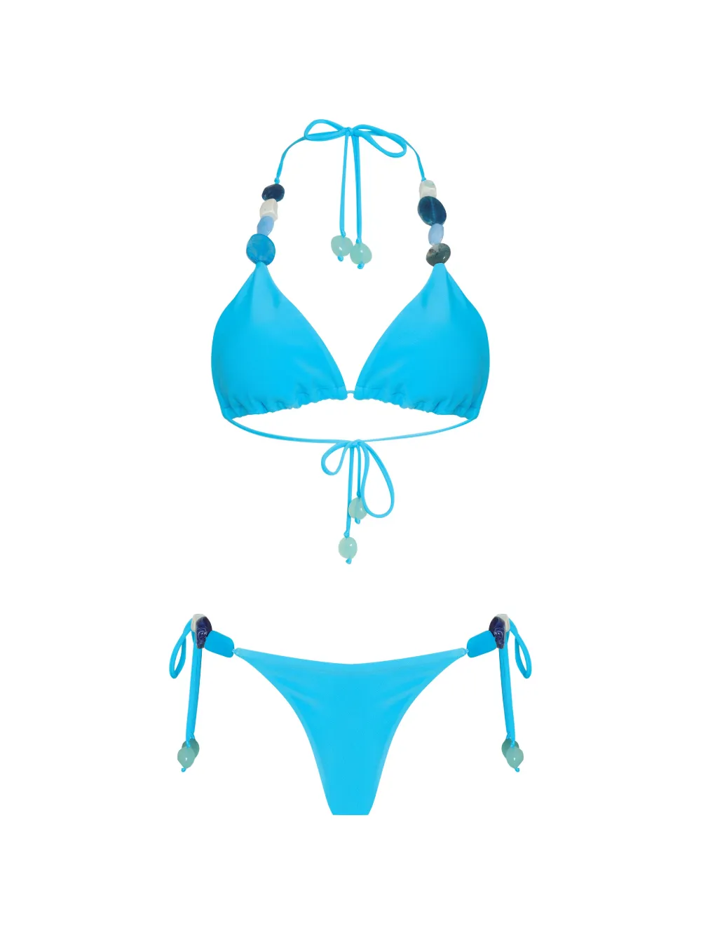 Amir Slama beaded tie bikini - Blau