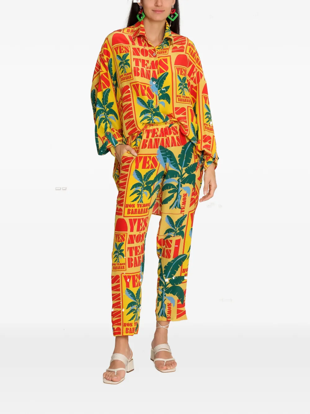 Amir Slama Blouse met banaanprint Geel