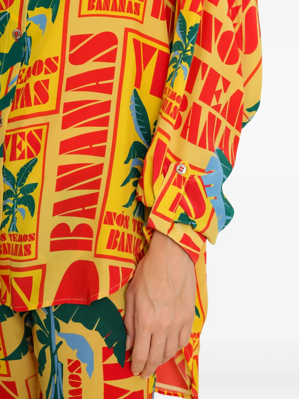 Amir Slama Blouse met banaanprint Geel