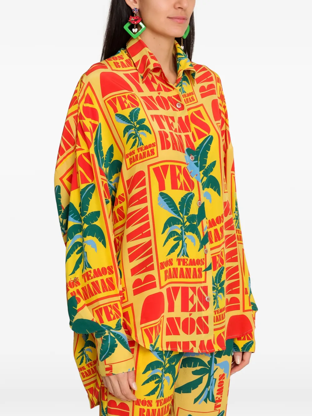 Amir Slama Blouse met banaanprint Geel