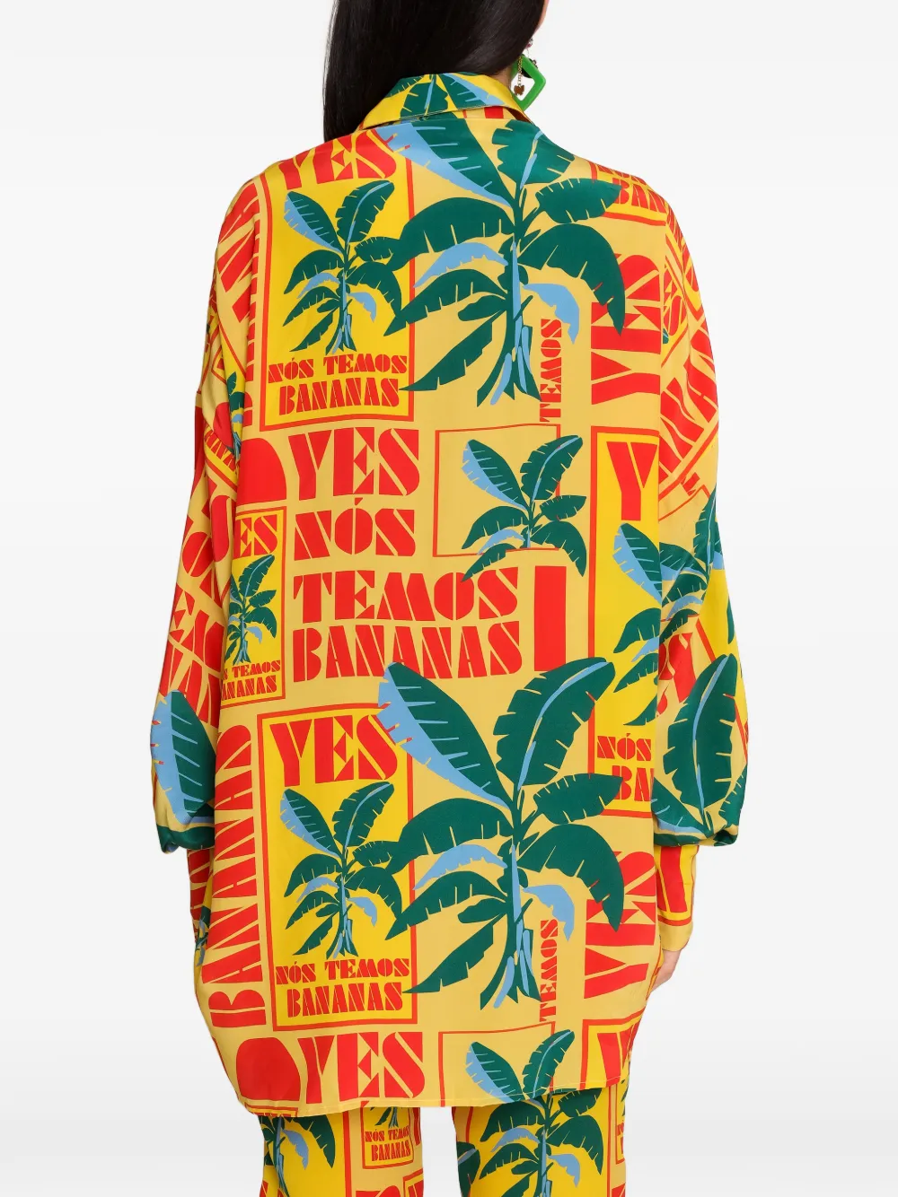 Amir Slama Blouse met banaanprint Geel
