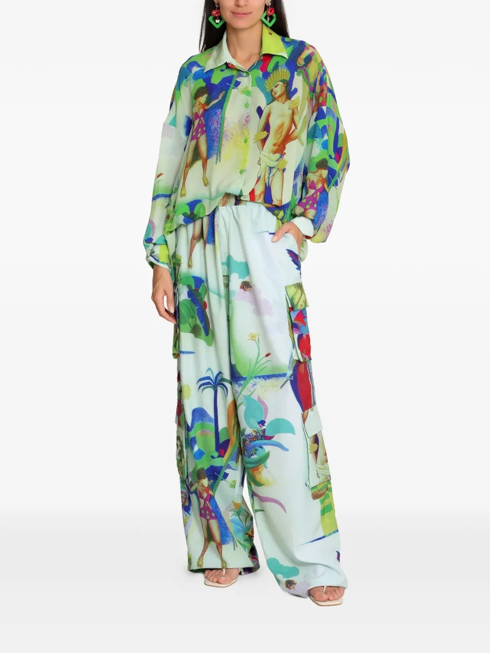  Amir Slama Printed Shirt - Green 