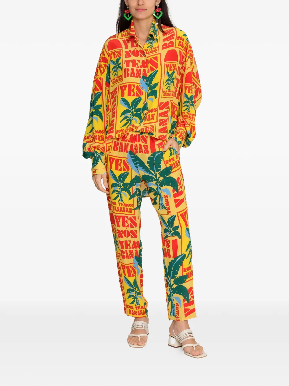 Amir Slama Broek met print Geel