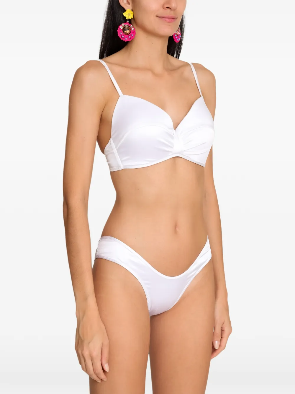  Amir Slama Gathered String Bikini - White 